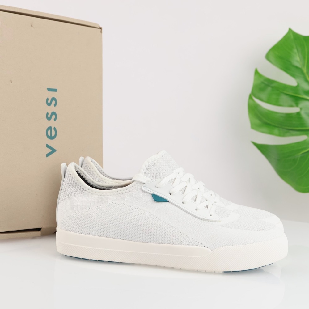 Vessi Womens Weekend Sneaker Size 8 Waterproof Marble White Lace Up Comfort Shoe